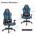 thumbnail image 2 of Gymax Gaming Chair Adjustable Swivel Racing Style Computer Office Chair Blue, 2 of 10