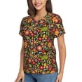 thumbnail image 2 of Vsdgher Paisley7 Women Shirts V Neck Short Sleeve Tops T-Shirt Basic Tees, S to 3XLSmall, 2 of 5