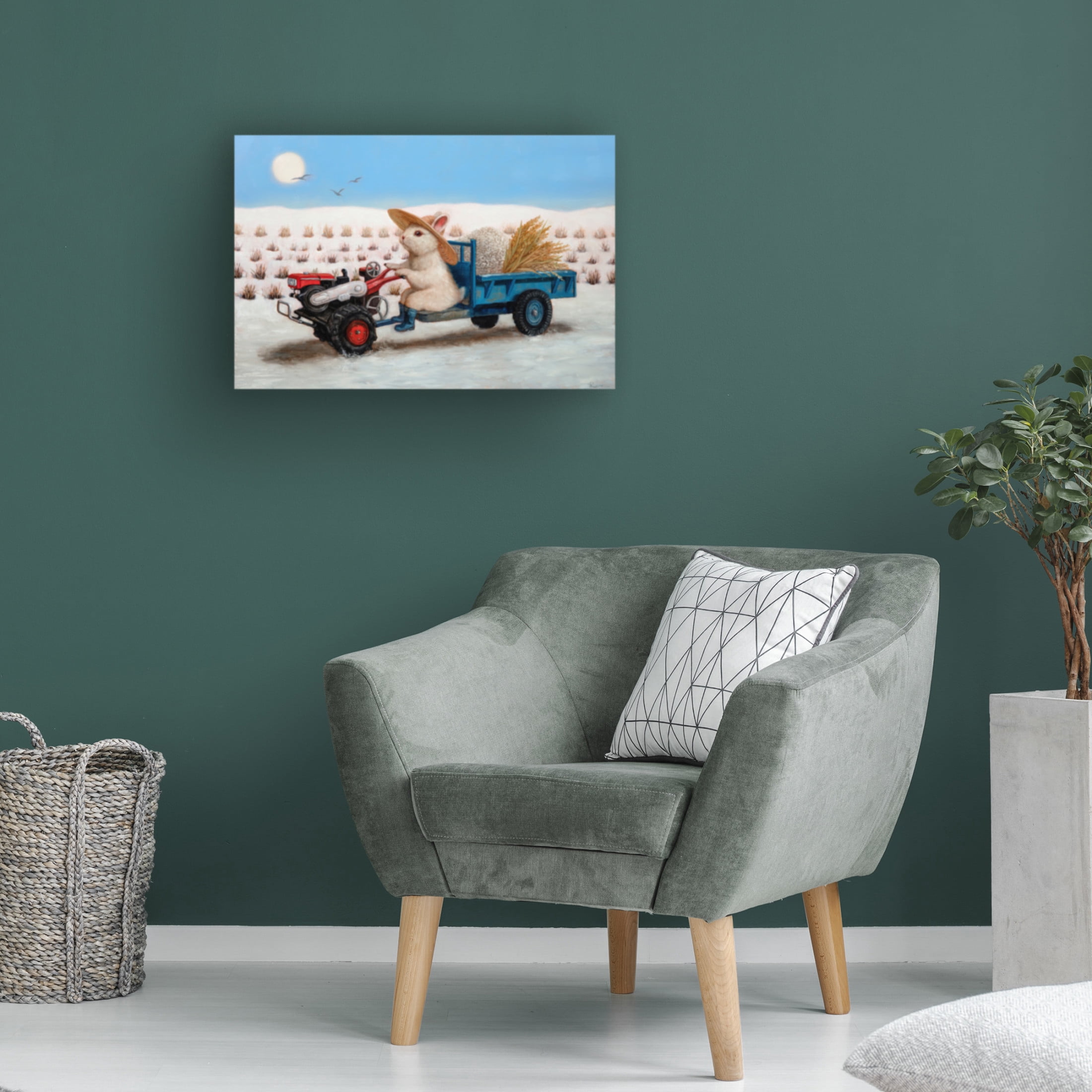Canvas Wall Art - Lucia Heffernan 'Happy Farmer' Wall Art for Living Room, Bedroom, or Office Décor by Trademark Fine Art - 24 x 16 Inches