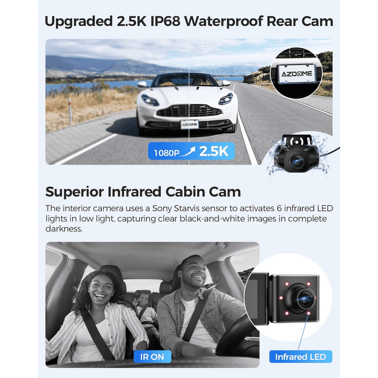 AZDOME M550 ダッシュカメラ　３点セット AZDOME M550 3-Channel Dash Cam, 4K UHD Front, Built-in GPS, 24H