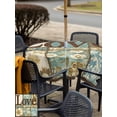 thumbnail image 6 of Square Outdoor Tablecloth with Umbrella Hole Vintage Floral Check Outside Table Cloth Waterproof Patio Table Cover Blue Yellow Love Buffalo Plaid Zipper Tablecloths for Picnic Camping 54x54 Inch, 6 of 8