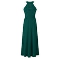 thumbnail image 5 of Wycnly Womens Dresses Party Prom Sexy High Slit Empire Waist Keyhole Long Dresses Fashion Solid Halter Sleeveless Maxi Summer Dress Green m, 5 of 7