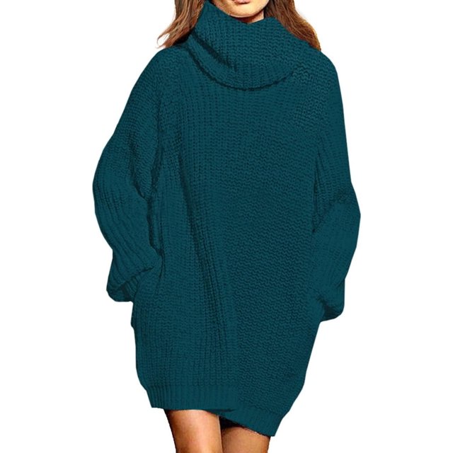 LAICAIW Robe Chandail Longue Ample à Col Roulé Oversize pour Femmes