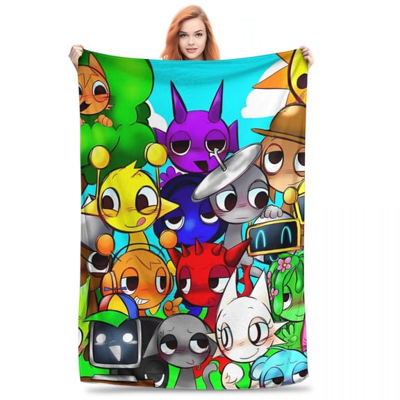 Sprunki Super Soft Warm for Sofa Flannel Blanket