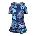 thumbnail image 4 of Uribrus Women Cold Shoulder Fashion Floral T-Shirt, 4 of 6