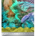 thumbnail image 3 of Soimoi Silk Fabric Clown Fish & Shell Panel Decor Fabric Printed Yard 42 Inch Wide, 3 of 3