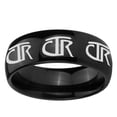 thumbnail image 2 of Multiple CTR 8MM Black High Polish Dome Tungsten Promised Ring, 2 of 2