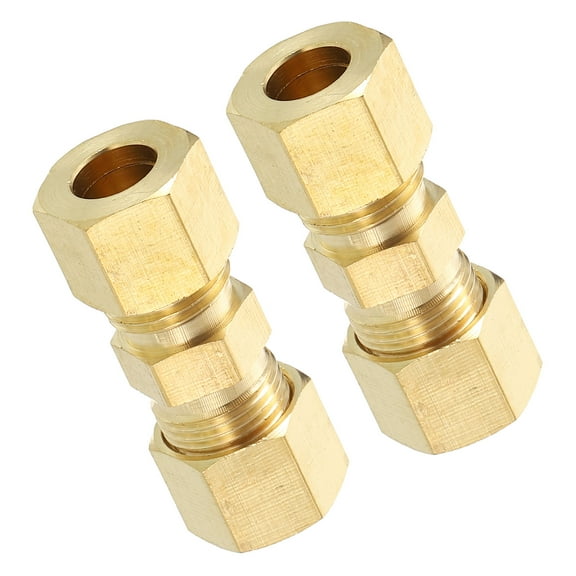 2Pcs Compression Tube Pipe Fittings, 5/16" Compression Union Connector Adapter