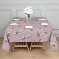 thumbnail image 3 of Pink Daisy Flower Yellow Centers Pattern Square Tablecloth,Waterproof Square Table Cover,Wipeable Spillproof Washable Table Cover for Home Kitchen Party Decor 60"x60"(152x152cm), 3 of 6