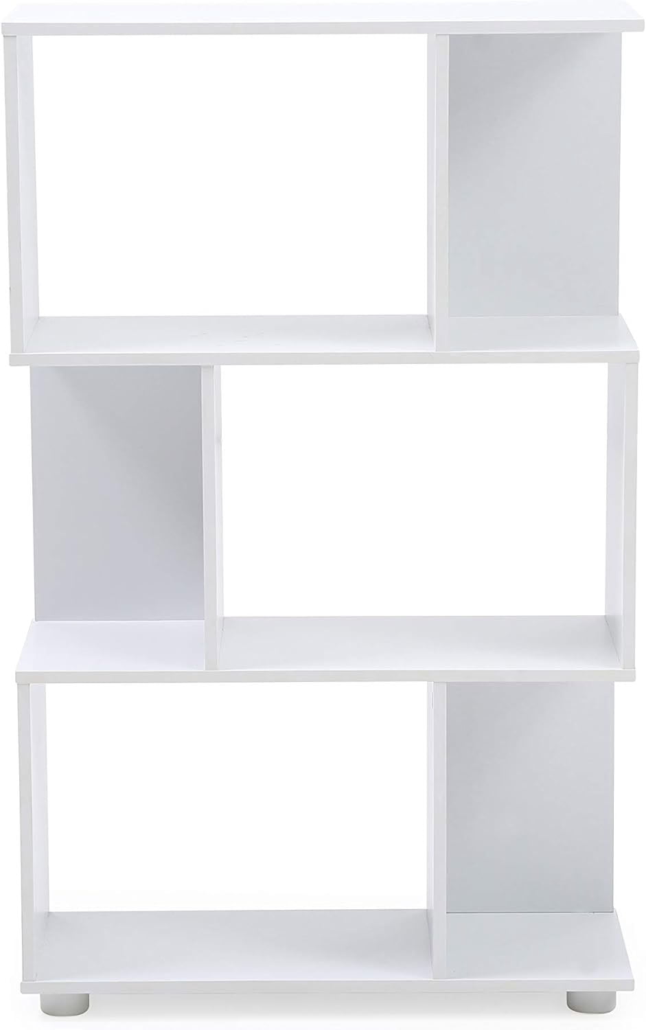 MAYEERTY 3-Tier Staggered Bookshelf, Freestanding Display Storage Shelf Unit for Living Room Bedroom Home Office Small Spaces