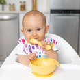 thumbnail image 3 of Baby Silicone First Feeding Set w/ Bowl  Lid & Spoon for Ages 4 months+ (Pineapple), 3 of 6