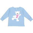thumbnail image 3 of Inktastic Polar Bear, White Bear, Ice Skating Bear, Scarf Boys or Girls Long Sleeve Toddler T-Shirt, 3 of 5