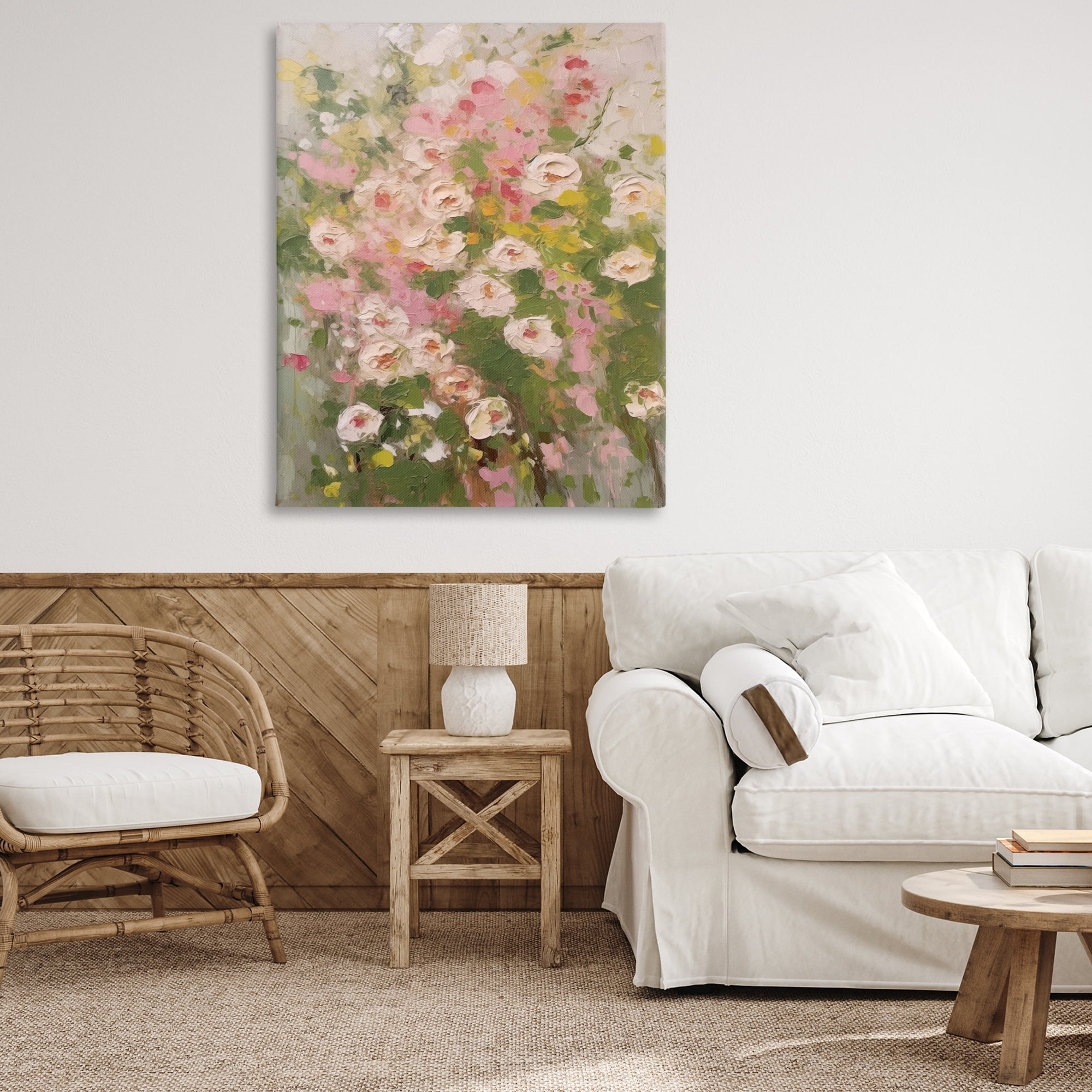 Stupell Industries Vintage Spring Floral Abstraction Plants & Flowers Painting Wrapped Canvas Art Print Wall Art, 36 x 48