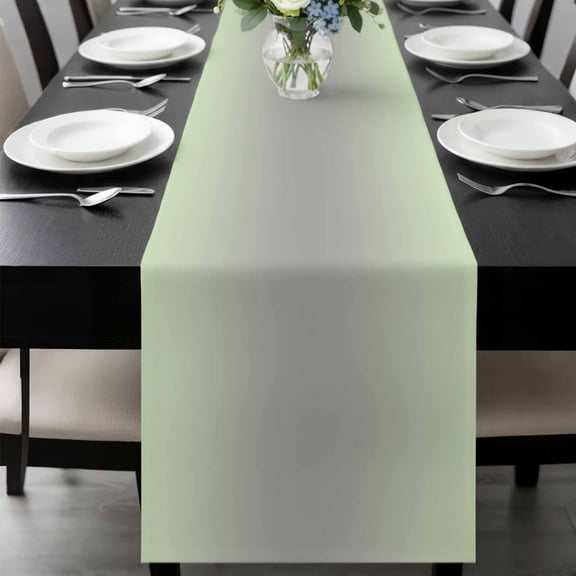 Light Green Grey Ombre Table Runner 90 Inches Long, Modern Gradient Abstract Art Kitchen Coffee Dining Table Decoration for Home Party Birthday Wedding Home Decor 13x90 Inches