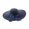thumbnail image 3 of Fewfanhot Women Wide Floppy Brim Straw Sun Hat, UPF Foldable Beach Hat with Satin Bow Decor for Travel Pool, 3 of 5