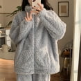 thumbnail image 6 of Lixiuxyad Soft Winter Flannel Pajama For Cozy Long Sleeve Thermal Sleepwear With Elegant Jacquard Pattern Comfortable Loungewear Two Piece Outfit For Cold Nights Womens Pajama Sets XXL, 6 of 6