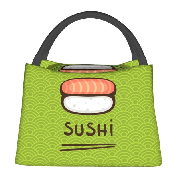 Easygdp Fresh Sushi Bolsa de Almuerzo Insulada Reutilizable, Bolsa de Mano y Bandolera para Oficina, Trabajo, Viajes