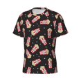 thumbnail image 5 of Vsdgher Popcorn Print Men's Dry Fit Mesh Athletic Shirts Moisture Wicking Tennis T-Shirt Tops, 5 of 9