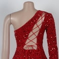 thumbnail image 4 of Vestido Nagfar, sexy, con lentejuelas brillantes, hombros inclinados, rojo, XXL, 4 of 6