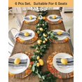 thumbnail image 4 of 13 Inch Round Placemats Set of 6, Thanksgiving Pumpkin Non Slip Heat Insulation PP Table Mats, Orange Red Gold Leaf Brown Wood Washable Place Mats for Kitchen Dining Party Table Decor, 4 of 7