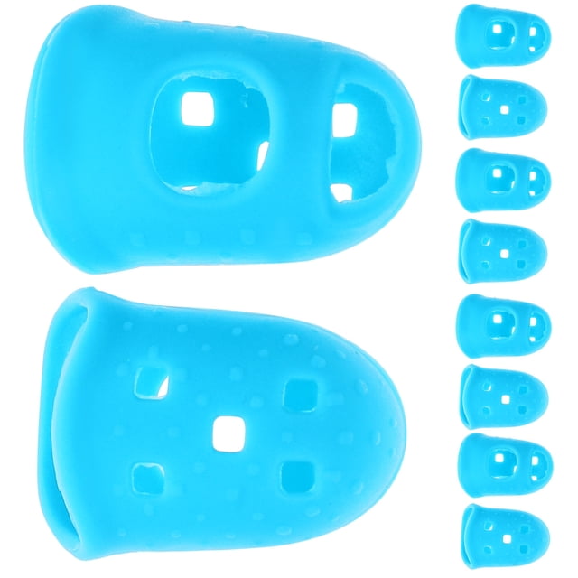unbranded 10Ud Protectores De Dedos Para Guitarra Y Ukelele Silicona Resistente Y Transpirable