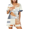 thumbnail image 2 of Dxzfnsa Womens Pajama Sets Short Sleeve Lounge Sets for Women Printed Jogger Pajama Set 2 Piece Pj Sets With Pockets S-2XL, 2 of 7
