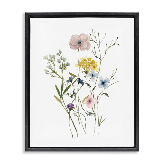 Stupell Industries French Country Wild Country Blooms Black Floating Frame Canvas Art, 17 x 21, by Livi Finn