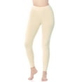 thumbnail image 2 of Women High Waist Basic Full Length Daily Soft Leggings (Taupe, X-Large), 2 of 3