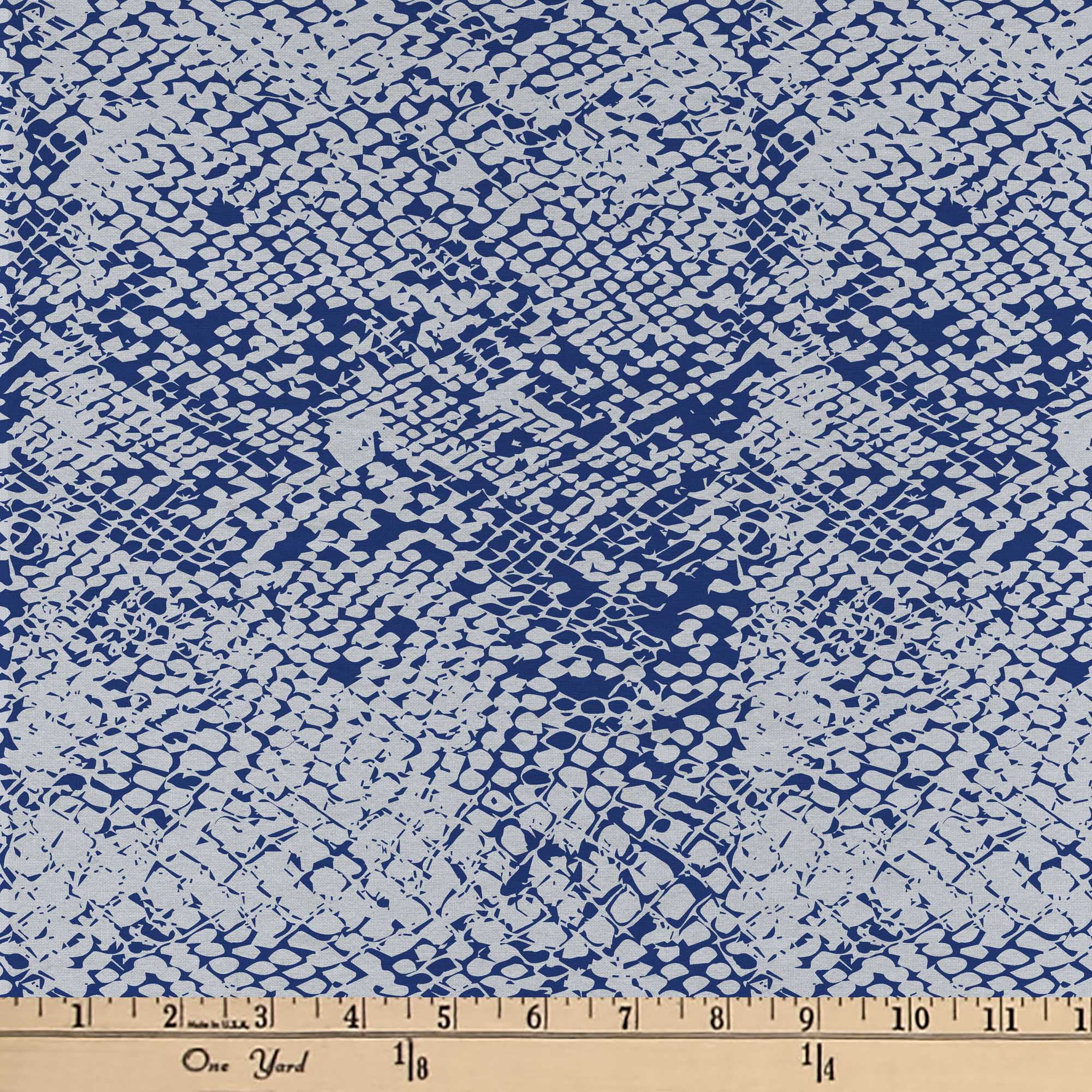 David Textiles 57" Chiffon Snake Fabric By the Yard, Navy|Gray