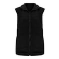 thumbnail image 6 of Zunfeo Women Fleece Vest Sofy Warm Fall Winter Sleeveless Jackets,Collar Zipper Outerwear with Pockets Black 2XL, 6 of 8