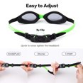 thumbnail image 4 of Gafas de natación para niños con tapones para los oídos de una sola pieza y clip nasal, lentes con protección UV y resistentes a la niebla, incluye bolsa de viaje para niños, niñas y niños, 4 of 5