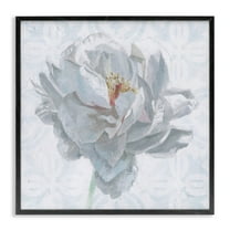 Stupell Industries White Sublime Peony Botanical & Floral Painting Black Framed Art Print Wall Art, 17 x 17