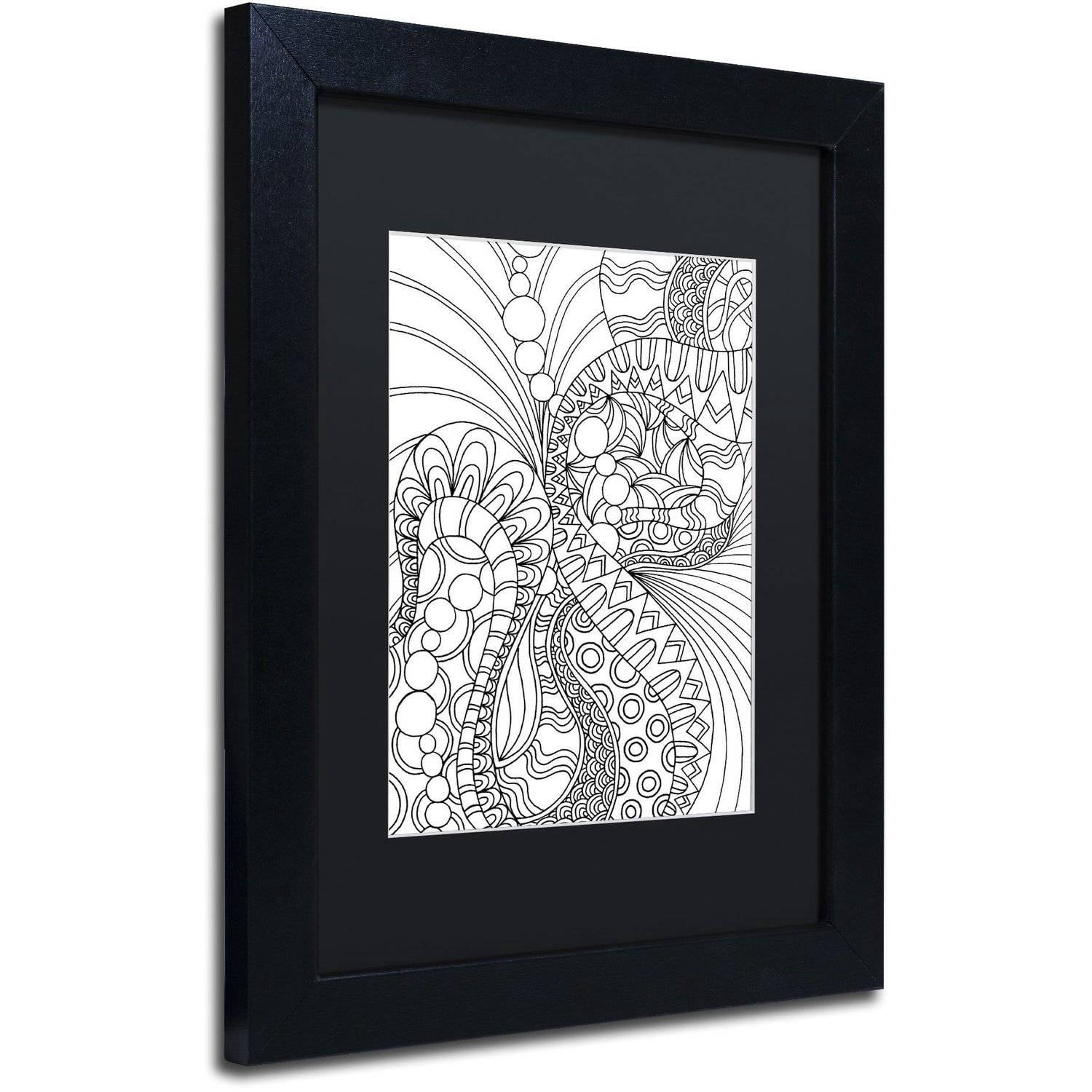 Trademark Fine Art "Mixed Coloring Book 46" Canvas Art by Kathy G. Ahrens, Black Matte, Black Frame