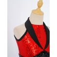 thumbnail image 5 of TSSOE Kids Girls Sequin Jazz Dance Outfit Sparkle Ballet Gymnastics Leotard Feather Skirt Dress Performance Dancewear Red 10, 5 of 7
