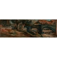 thumbnail image 3 of Tadeusz Makowski 14x7 Black Modern Framed Museum Art Print Titled - Landscape with a Bridge and Cows (Espaly) (1920), 3 of 5