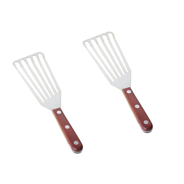 2 Piezas Wok Turner Pa Herramienta de Cocina Freír Parril Pescado Filete de Acero DIY Sunnimix Volteador de wok de acero inoxidable