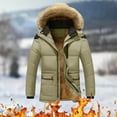 thumbnail image 2 of Vedolay Warm Winter Jacket Zip Up Windproof Jackets Overcoat Thicken Long Coat Khaki,4XL, 2 of 5