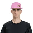 thumbnail image 4 of ZICANCN Alphabet M Pattern Baseball Caps, Trucker Hats for Men And Women, Adjustable Breathable Flat Caps, Pink, 4 of 6