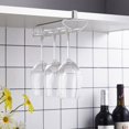 thumbnail image 1 of Juego de soportes para copas de vino, soporte para copas de vino debajo del gabinete, soporte de almacenamiento para hasta 3 copas de vino para gabinete, cocina, bar (blanco, 1 paquete), 1 of 5
