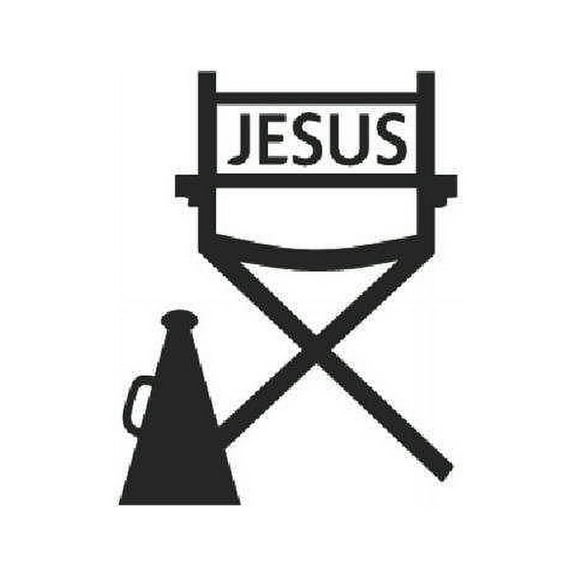 Custom Wall Decal Jesus Religious Director's Chair 10"X10" - Graphic Art Room Decor - Sticker - Vinyl Wall