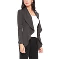 thumbnail image 3 of Women's Long Sleeve Open Front Blazer Solid Office Jacket, 3 of 8