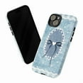 thumbnail image 4 of Cute Denim Bow Phone Case, Blue Gingham & Lace Cottagecore Design with Heart Accent, Soft Aesthetic Cover Compatible with iPhone 16 15 14 13 12 11 Plus Pro Max Mini, 4 of 6