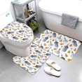 Bathroom Rugs Sets 3 Piece Light Bulbs Print Absorbent Non Slip