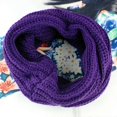 thumbnail image 2 of Women Winter Warm One Circle Knit Wool Blend Cowl Loop Scarf Shawl Thick Neckerchief (Purple), 2 of 3