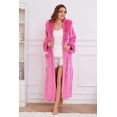 thumbnail image 2 of Heartnice Womens Hooded Plush Long Robe, Soft Warm Fleece Bathrobe for Women Fluffy Cute Spa Robe（ Rose, S/M）, 2 of 5