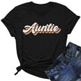 thumbnail image 3 of Auntie T Shirt Women Cute Heart Print Aunt Tops Tees Casual Short Sleeve Vacation Shirts Tops Blank Athletic Shirts Women S T Shirts Long Sleeve Shirts Tall Shirts Women Tech Stretch Striped Short, 3 of 3