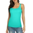 thumbnail image 2 of Charmo Womens Plus Size Cotton Tank Tops with Shelf Bra Adjustable Wider Strap Camisole Basic Undershirts 1X-5X, 2 of 5