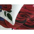 thumbnail image 4 of Ambesonne Rose Quilted Bedspread Set 2 Pcs, Red Bloom Gentle Florets, Twin Size, Hunter Green Violet Blue, 4 of 5