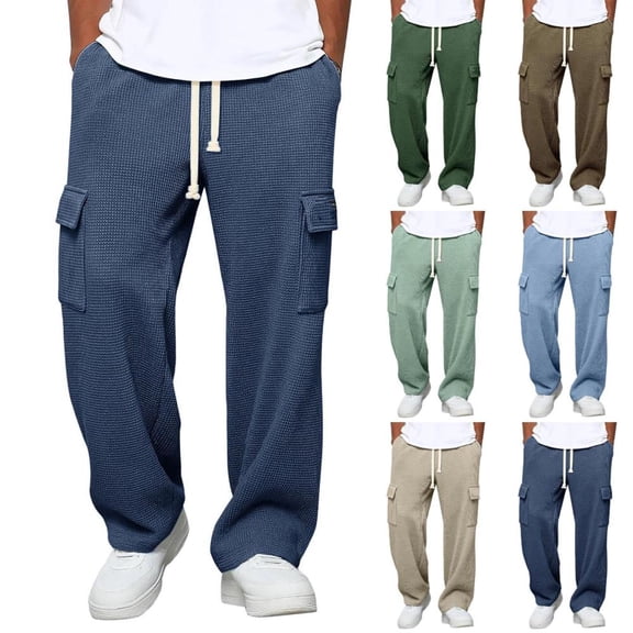 BXSRUTA Men's Casual Joggers With Pockets Elastic Waist Drawstring Sweatpants for Outdoor Running Hiking Training Lounge Pants S-3XL