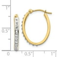 thumbnail image 3 of FB Jewels 14K Yellow Gold Diamond Fascination Oval Hinged Hoop Earrings, 3 of 3